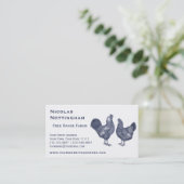 Carte De Visite Coq bleu et poulets Hen Wyandotte (Debout devant)