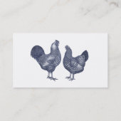 Carte De Visite Coq bleu et poulets Hen Wyandotte (Dos)