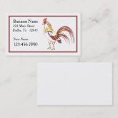 Carte de visite Coq Sassy (Devant / Derrière)