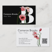 Carte De Visite Coquelicots et initiales (Devant / Derrière)