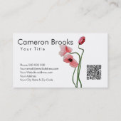 Carte De Visite Coquelicots et initiales (Dos)