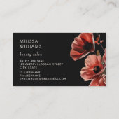 Carte De Visite Coquelicots Fleurs Noir (Dos)