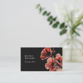 Carte De Visite Coquelicots Fleurs Noir (Debout devant)