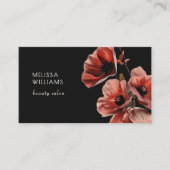 Carte De Visite Coquelicots Fleurs Noir (Devant)