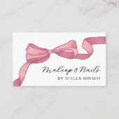 Carte De Visite Coquette Pink Bow Beauty QR Code (Devant)