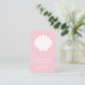 Carte De Visite coquillage blanc (Debout devant)