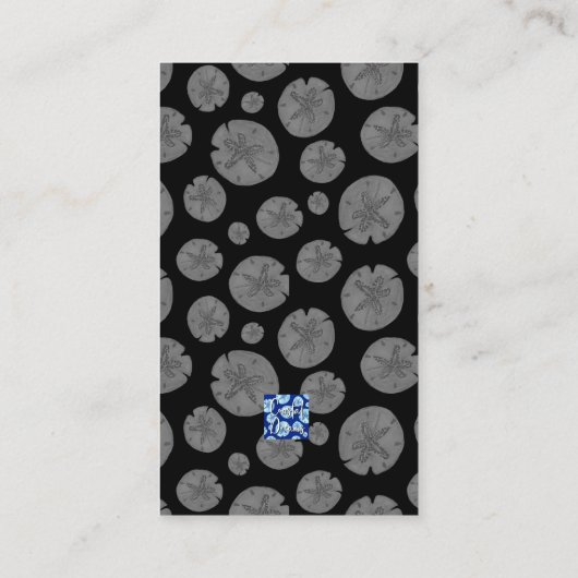 Carte De Visite Coquillage noir gris-blanc décontracté (Dos)