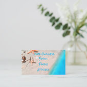 Carte De Visite Coquillage tropical d'étoiles de mer de plage de (Debout devant)