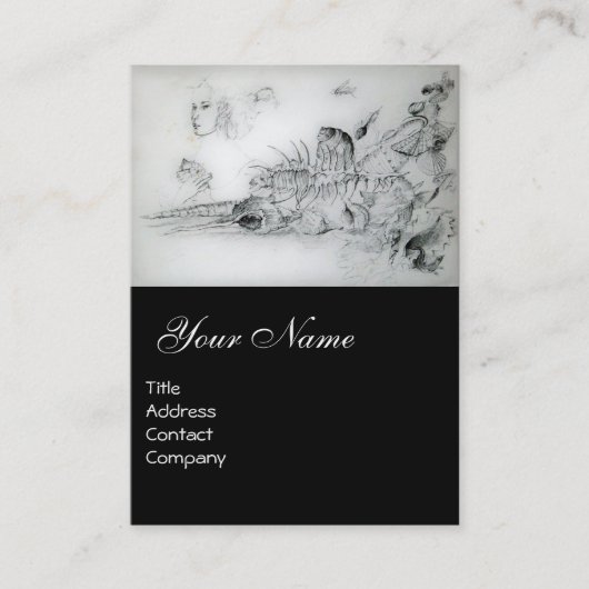 CARTE DE VISITE COQUILLAGES AVEC JEUNE FILLE (Devant)