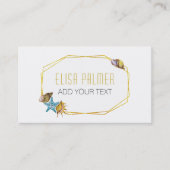 Carte De Visite Coquillages d'aquarelle et polygone de feuille d'o (Devant)