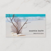 Carte De Visite Coquillages sur une plage de sable Photo (Devant)