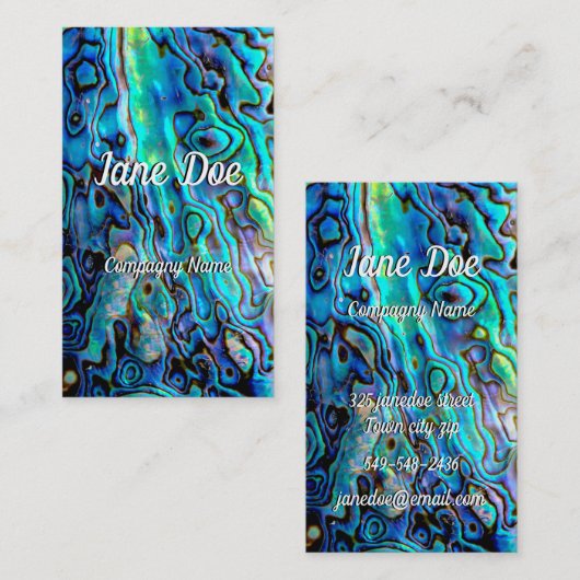 Carte De Visite Coquille d'ormeau (Devant / Derrière)