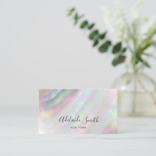 Carte De Visite coquille iridescente simulée (Debout devant)