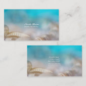 Carte De Visite Coquilles de mer élégantes Plage tropicale bleue (Devant / Derrière)