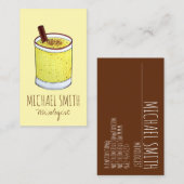 Carte De Visite Coquito Portoricain Eggnog Bartender Mixologue (Devant / Derrière)