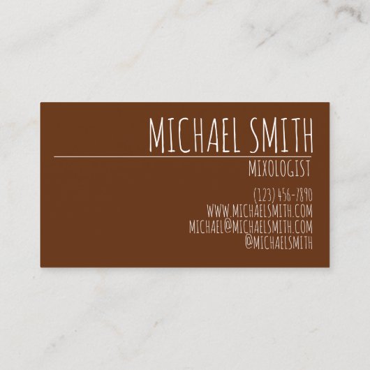 Carte De Visite Coquito Portoricain Eggnog Bartender Mixologue (Dos)