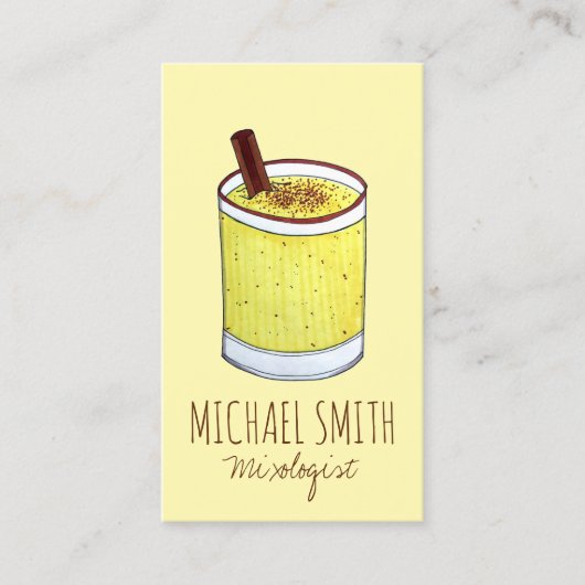 Carte De Visite Coquito Portoricain Eggnog Bartender Mixologue (Devant)