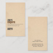 Carte De Visite Coquito Rustic Modern (Devant / Derrière)