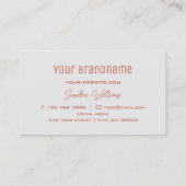 Carte De Visite Corail clair gris clair moderne avec Monogramme si (Dos)