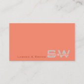 Carte De Visite Corail clair gris clair moderne avec Monogramme si (Devant)