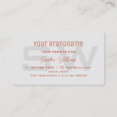 Carte De Visite Corail clair gris clair moderne simple avec Monogr (Dos)