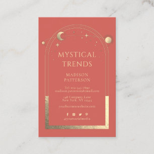 Carte De Visite Corail Doré Mystique de Marque Céleste