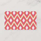 Carte De Visite Corail et Pink Tribal Ikat Chevron (Dos)