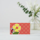 Carte De Visite Corail et remous rouge ; Coccinelle (Debout devant)