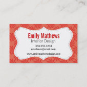 Carte De Visite Corail et remous rouge ; Coccinelle (Dos)