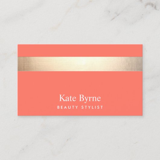 Carte De Visite Corail Moderne Et Élégant (Devant)