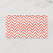 Carte De Visite Corail moderne et motif blanc de Chevron (Dos)