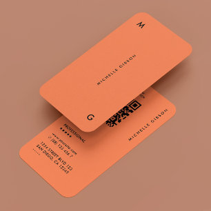 Carte De Visite Corail professionnel esthétique minimale simple