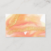 Carte De Visite Coral aquarelle or parties scintillant logo comman (Dos)