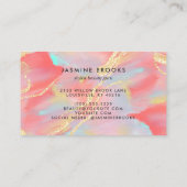 Carte De Visite Coral Aquarelle Parties scintillant or (Dos)