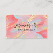 Carte De Visite Coral Aquarelle Parties scintillant or (Devant)