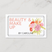 Carte De Visite Coral Dusty Rose Blush rose Botanique Maquillage (Devant)