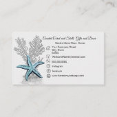 Carte De Visite Coral Gris Bleu Épée Simple Côtière (Devant)