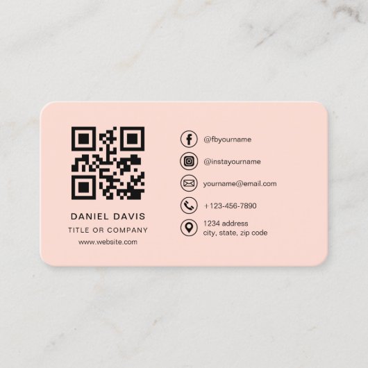 Carte De Visite Coral Logo QR Code Professional (Devant)