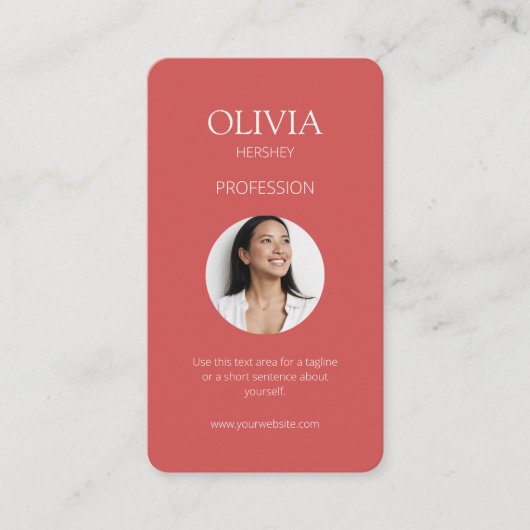 Carte De Visite Coral Photo Social QR Code (Devant)