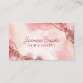 Carte De Visite Coral rose et or marbre élégant (Devant)