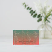 Carte De Visite Coral Turquoise Belly Danser Cours Danseurs Danse (Debout devant)