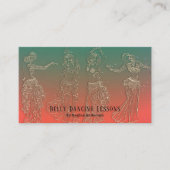 Carte De Visite Coral Turquoise Belly Danser Cours Danseurs Danse (Devant)