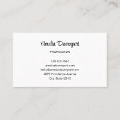 Carte De Visite Corbeau noir avec fleurs Design gothique (Dos)