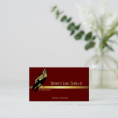 Carte de visite Corbeau Oiseau Noir Doré (Debout devant)