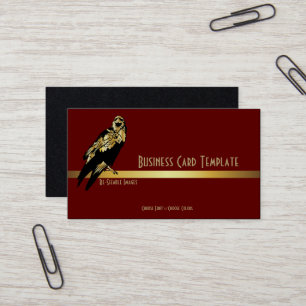 Carte de visite Corbeau Oiseau Noir Doré