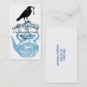 Carte De Visite Corbeau squelette clé et théière (Devant / Derrière)