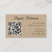 Carte De Visite Corbeille à tricot Code QR fait main (Dos)