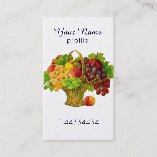 Carte De Visite Corbeille de fruits vintage (Devant)
