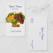 Carte De Visite corbeille vintage (Devant / Derrière)