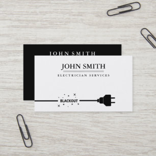 Carte De Visite Cordon de rallonge de logo d'électricien moderne n